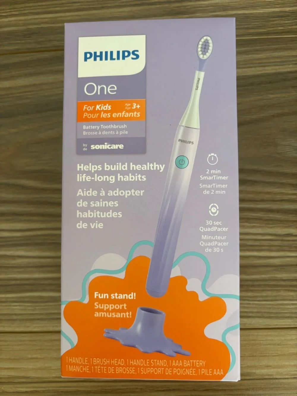 Philips Sonicare One Kids Toothbrush Battery Powered Age 3+ New Sealed